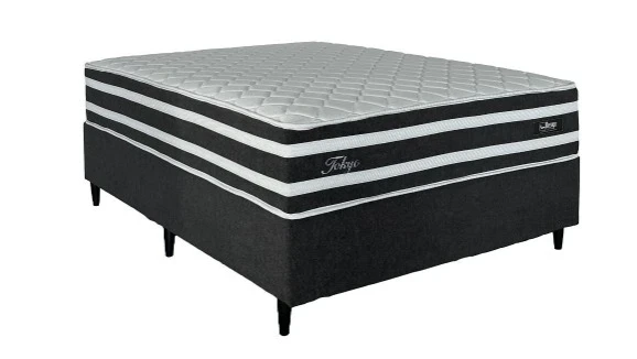 Cama box Tokyo Casal 138x188x30 cm com Molas ensacadas - Design