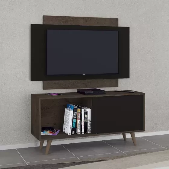 Rack com Painel para TV até 50 Polegadas 119cm com 1 Porta 1 Nicho Málaga - Atualle Móveis