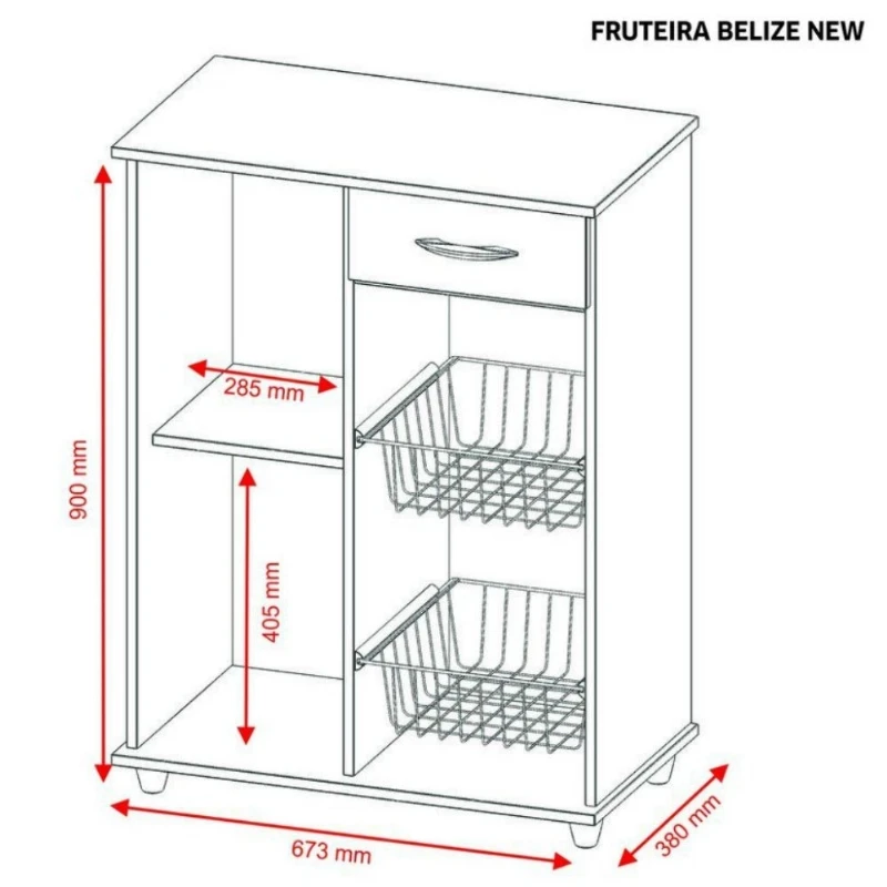 Fruteira 1 Porta 2 Cestos Belize Notável