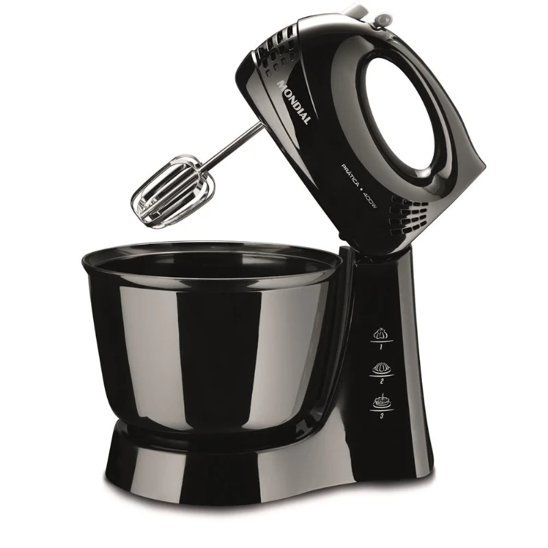 Batedeira Mondial Preta 400W Prática B-44-B - 3 Velocidades
