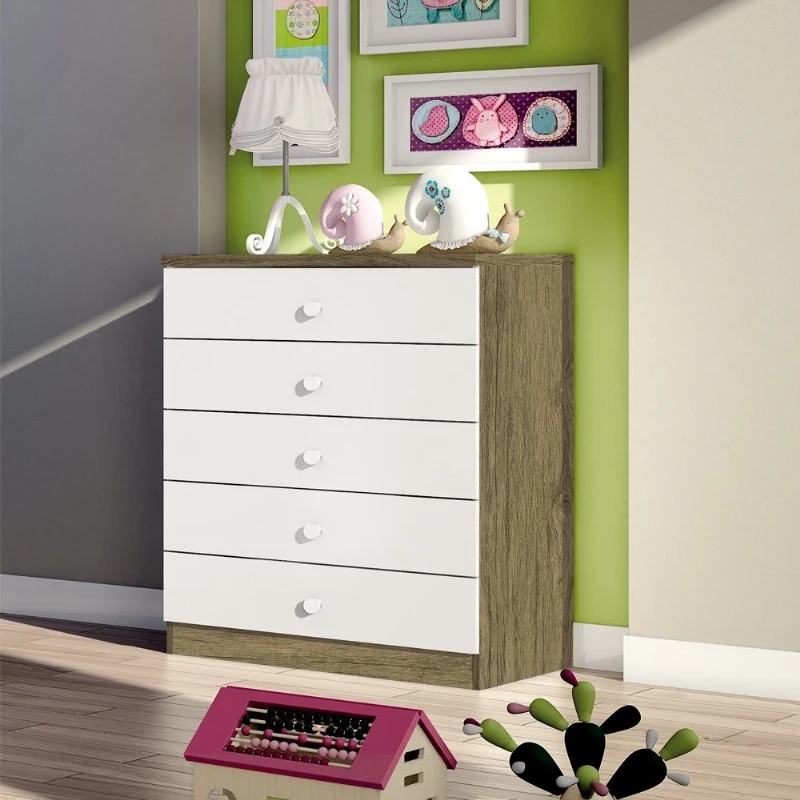 Cômoda Infantil Bala De Menta I710 5 Gavetas Henn