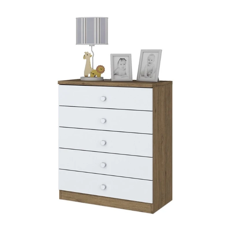 Cômoda Infantil Bala De Menta I710 5 Gavetas Henn