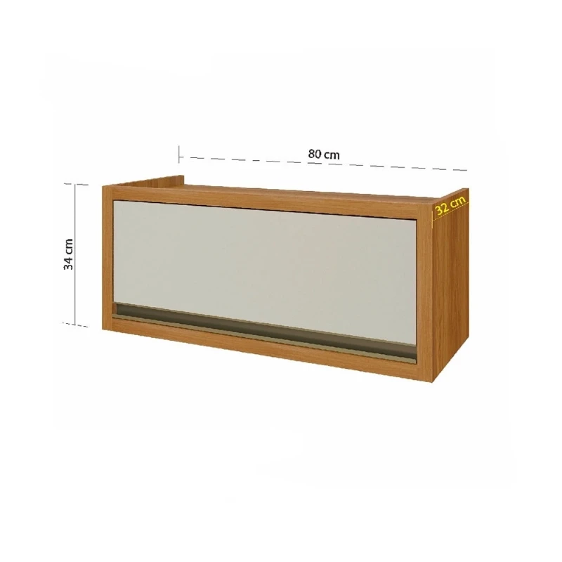 Armário Geladeira 1 Porta Bascula Nesher Baronesa 80cm Mdf