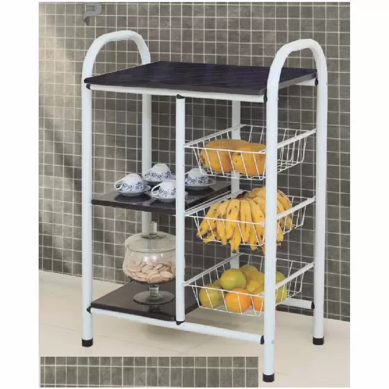 Fruteira Giovana de Aço 3 Cesta 3 Prateleiras