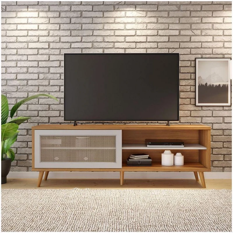 Bancada Retrô Para Tvs NT 1175 Notável Freijó Trend / Off White