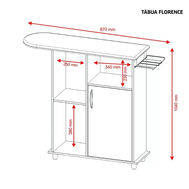 Tábua de Passar Florence - Notável Branco
