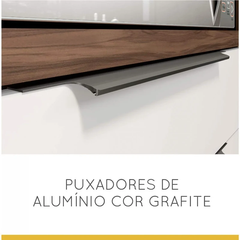 Balcão Donna 800, 2 Portas - Nesher - Nogal - Branco