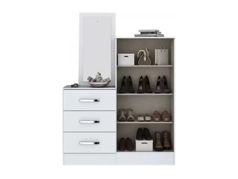 Cômoda Henn B700 Multiuso 2 Portas e 3 Gavetas com Espelho