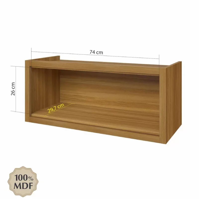 Armário de Cozinha Aereo Geladeira Nesher Imperatriz 1 Porta Basculante Freijó / Off White