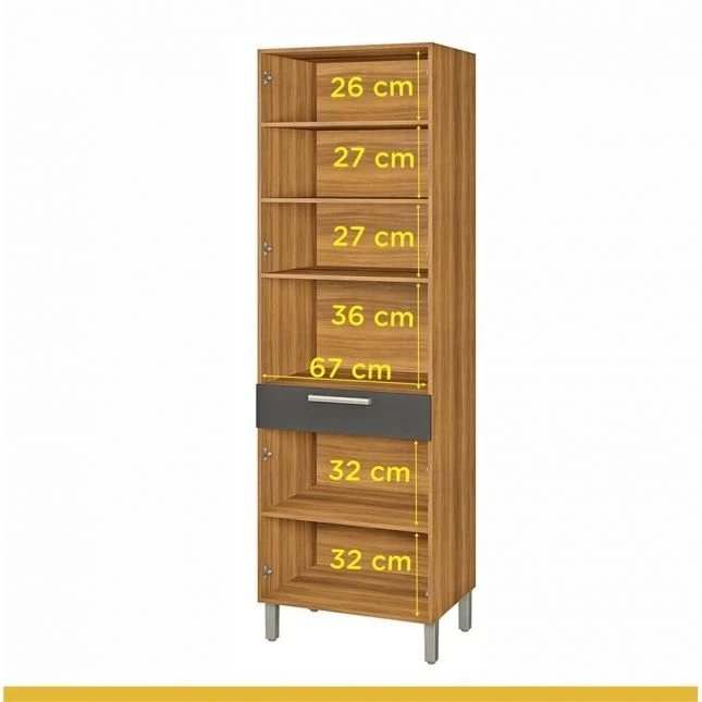 Paneleiro 4 Portas, 1 Gaveta Burguesa 100% MDF - Nesher