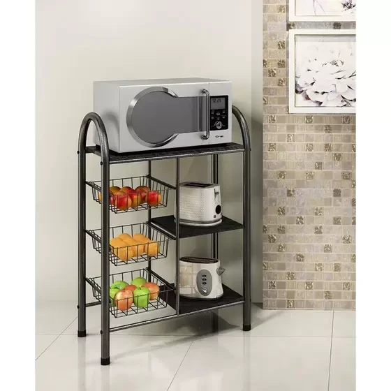 Fruteira Giovana de Aço 3 Cesta 3 Prateleiras