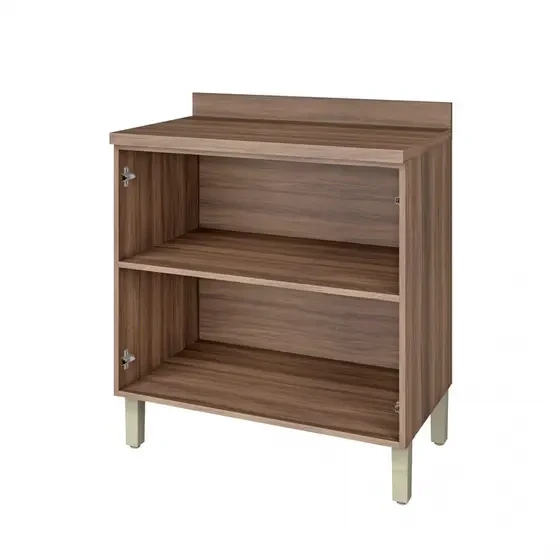 Balcão Donna 800, 2 Portas - Nesher - Nogal - Branco