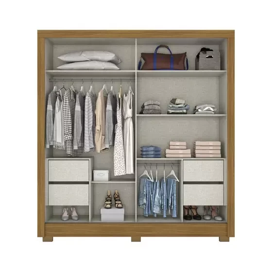 Guarda Roupa/Roupeiro 02 Portas Deslizantes 04 Gavetas B93 Briz