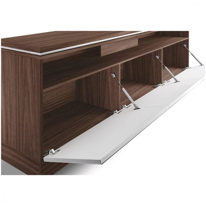 Bancada Rack Colibri Ubatuba -Nogueira Real/Off White