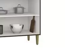 Balcão Pérola 80 Cm 2 Portas Chocolate/Offwhite - Poquema