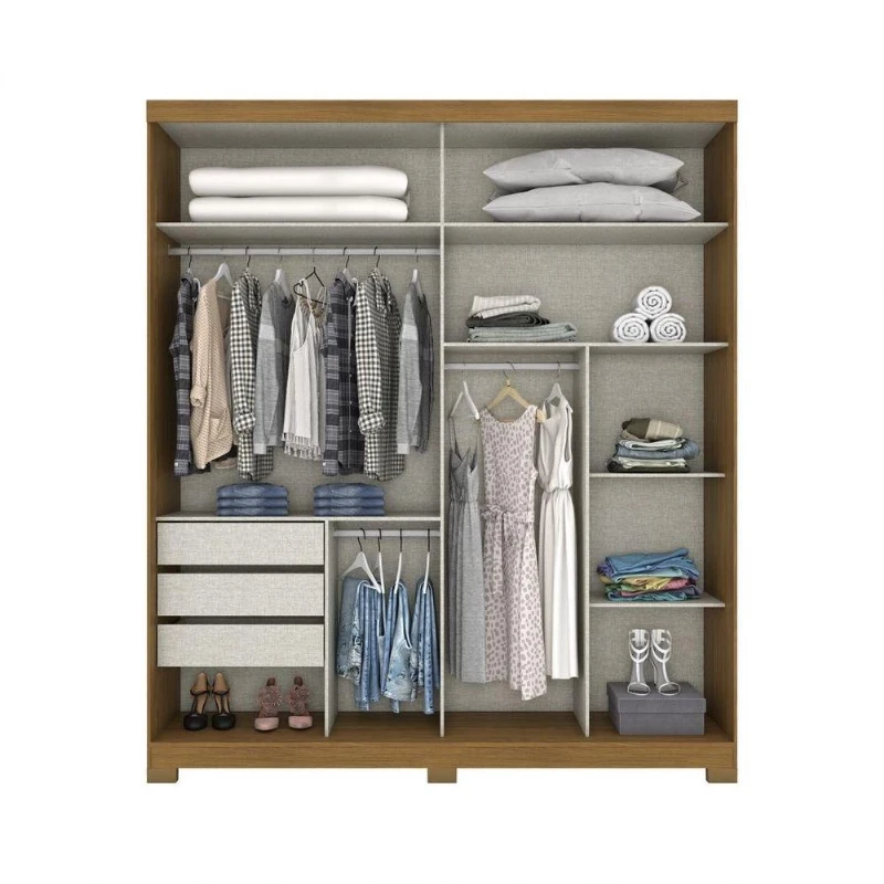 Guarda Roupa 02 Portas Deslizantes 03 Gavetas Verg Henn