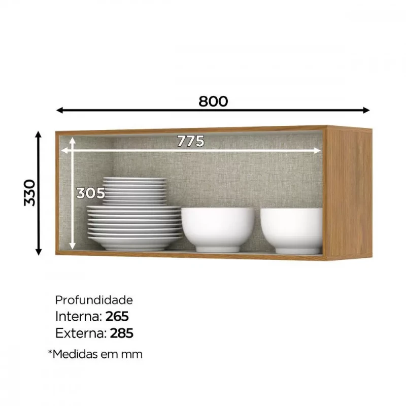Armário Aéreo BM300 1 Porta Basculante B221 - Briz