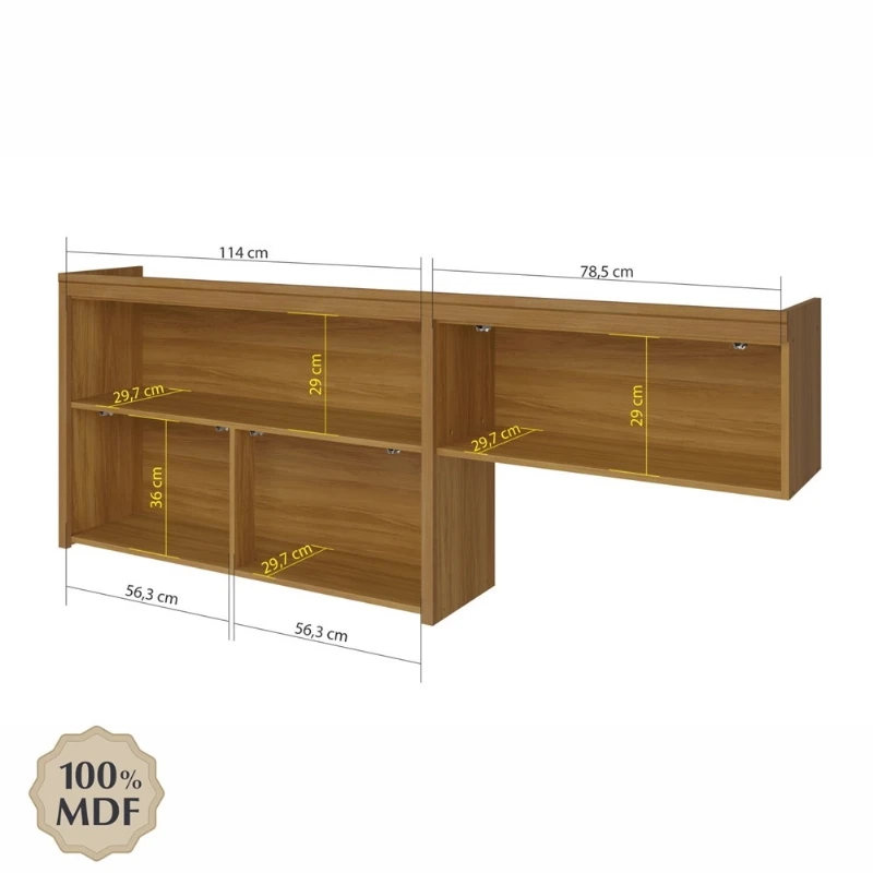 Armario de Cozinha Aereo Nesher Princesa 2 Portas Nicho