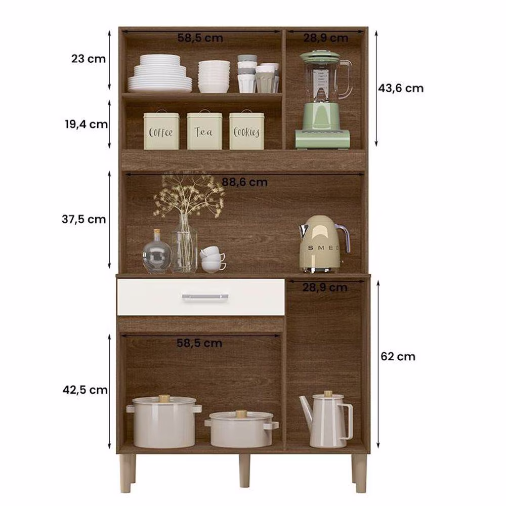 Armario Cozinha 5 Portas e 1 Gaveta Magazin 90