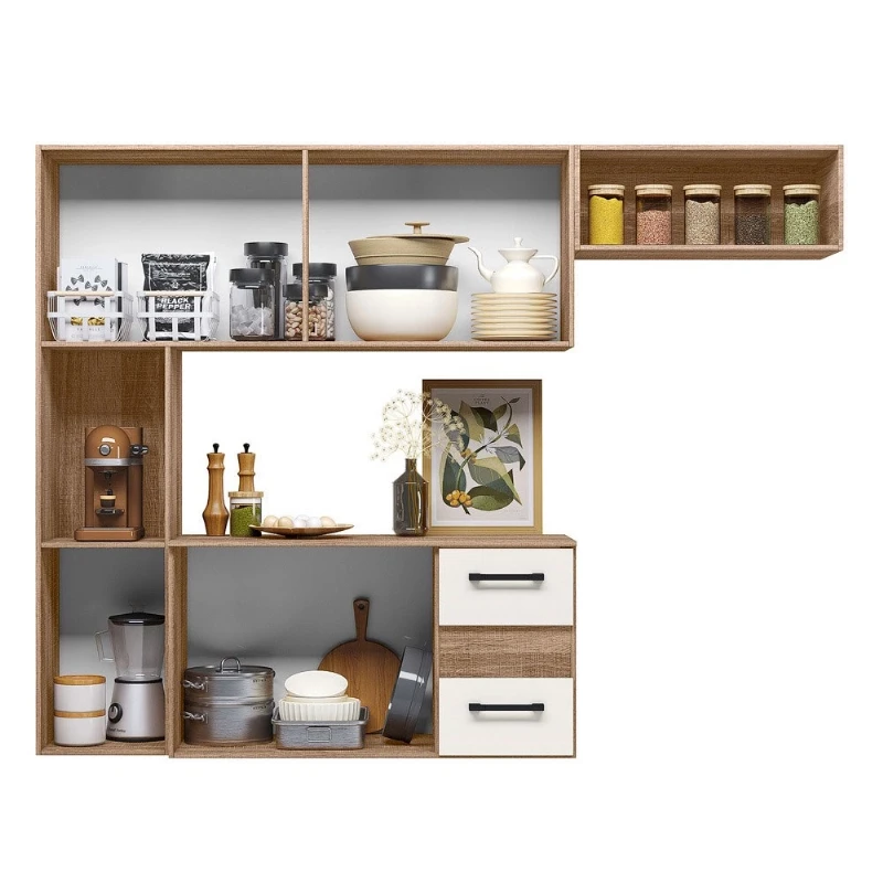 Armario Cozinha 7 Portas e 2 Gavetas Juliete - Nicioli