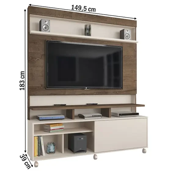 Rack Com Painel Atlanta Home TV Até 55 Polegadas - Atualle
