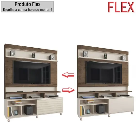 Rack Com Painel Atlanta Home TV Até 55 Polegadas - Atualle