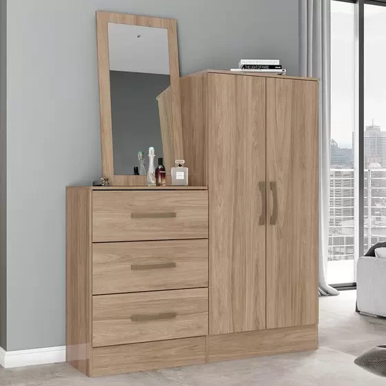 Cômoda Henn B700 Multiuso 2 Portas e 3 Gavetas com Espelho