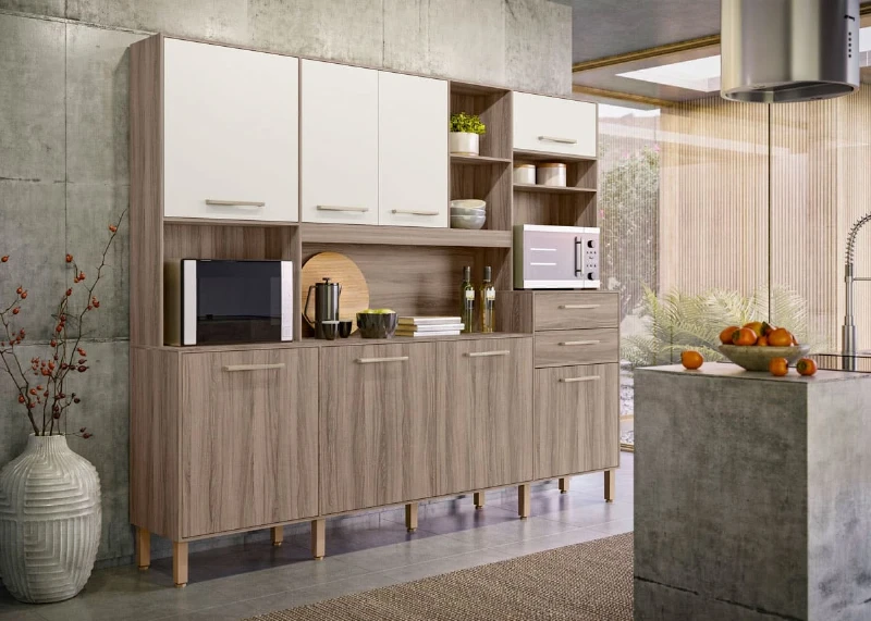 Kit Cozinha Hortelã 8 Portas 2 Gavetas - Nicioli