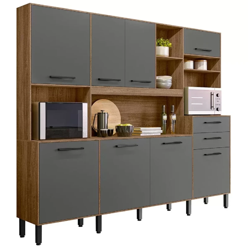 Kit Cozinha Hortelã 8 Portas 2 Gavetas - Nicioli