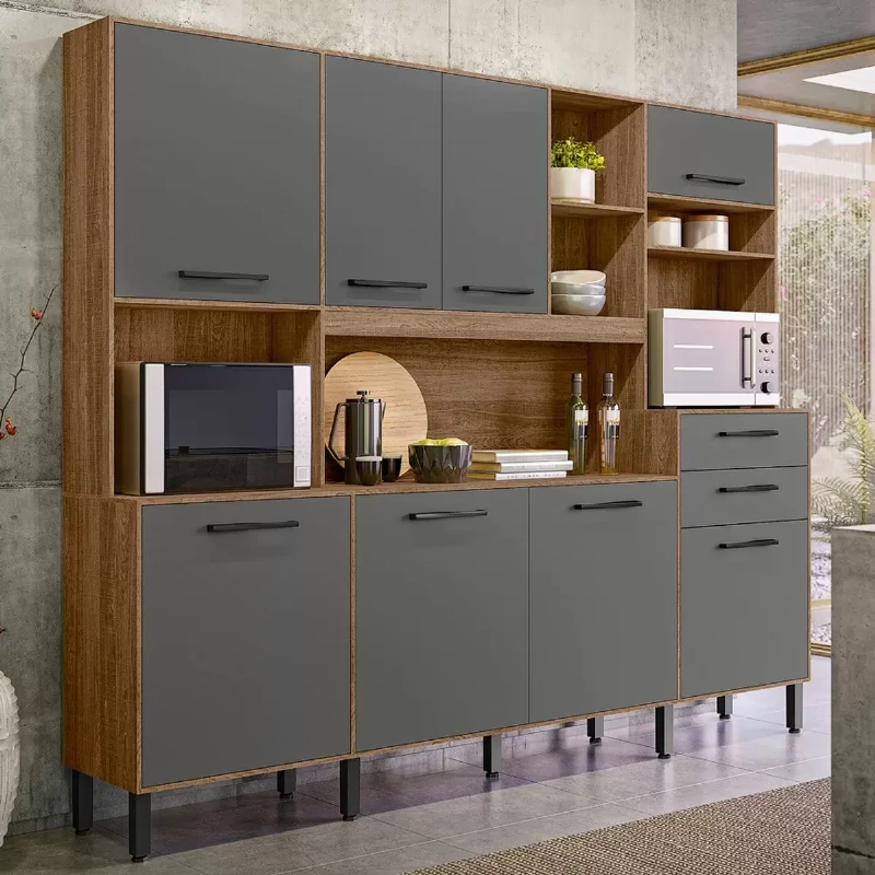 Kit Cozinha Hortelã 8 Portas 2 Gavetas - Nicioli