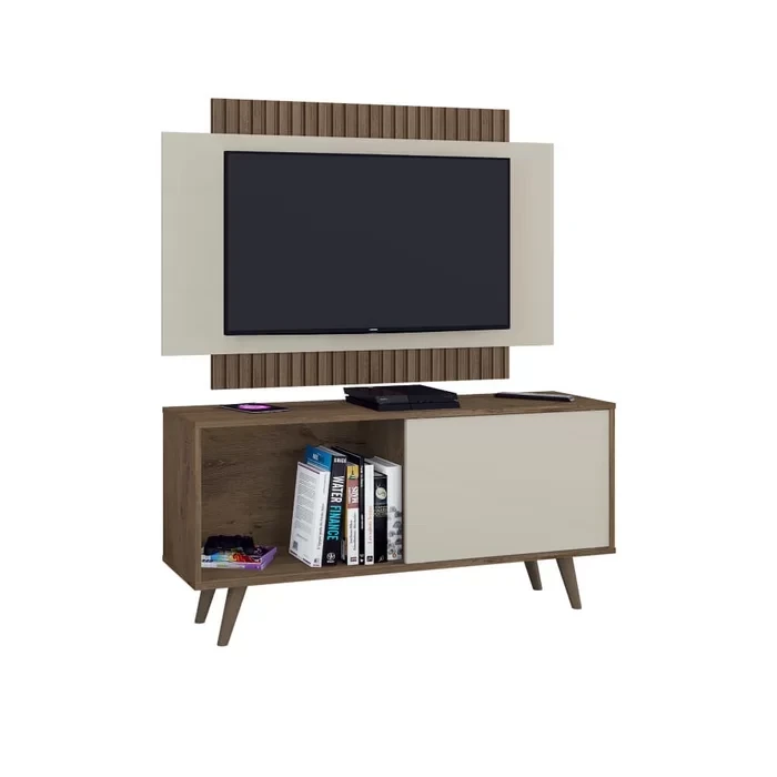 Rack com Painel para TV até 50 Polegadas 119cm com 1 Porta 1 Nicho Málaga - Atualle Móveis