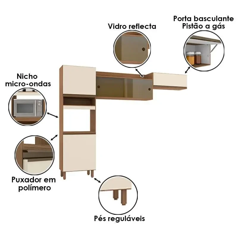 Armario de Cozinha Compacta Porto - Poliman