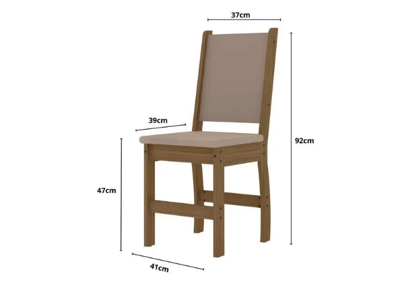 Mesa Jantar Bellagio com 4 Cadeiras Clara Estofadas - Poliman