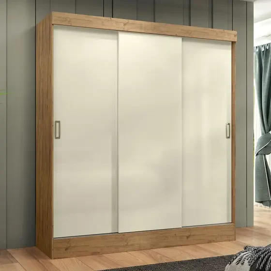 Guarda-Roupa/Roupeiro Solteiro San Marino 3 Portas 2 Gavetas - Maxel Móveis