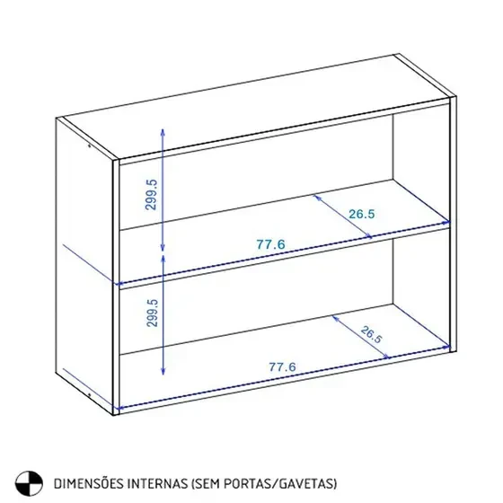 Armario Aéreo Intenza 800 2 Portas - Nicioli
