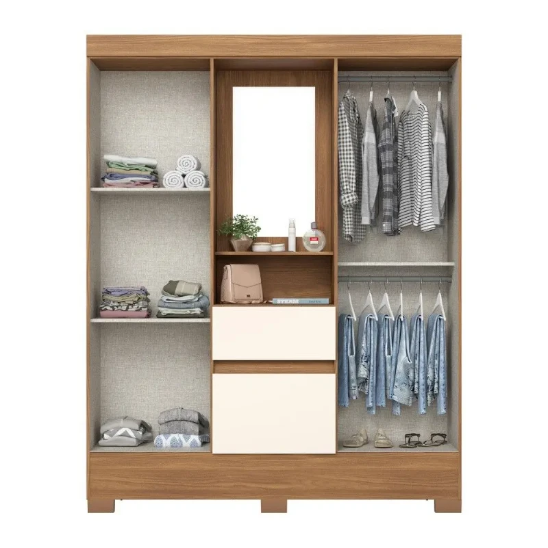 Guarda Roupa/Roupeiro Bs07 4 Portas e 2 Gavetas Nature/off White