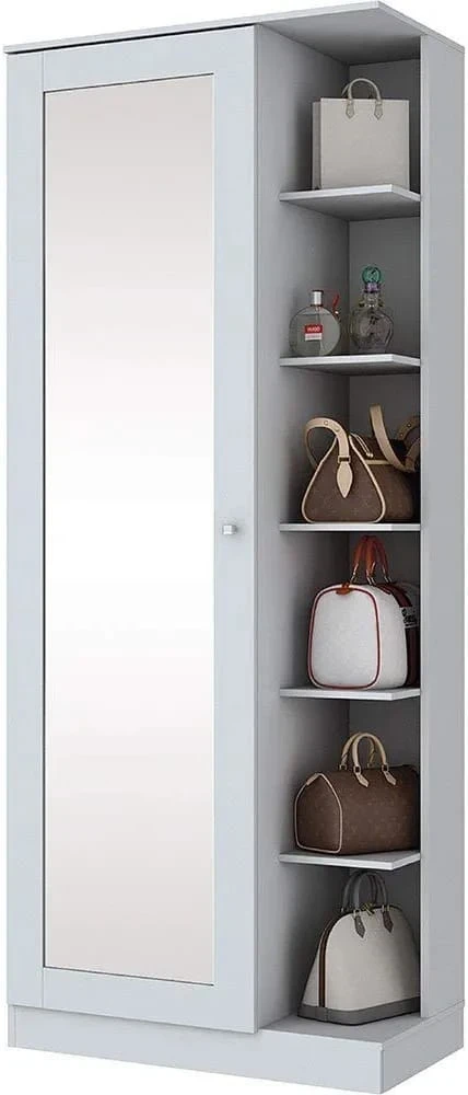 Sapateira 1 Porta com Espelho 6 Prateleiras D182 Dueto Henn