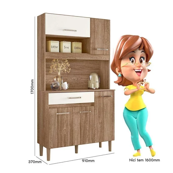 Armario Cozinha 5 Portas e 1 Gaveta Magazin 90