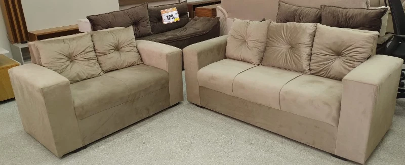 Sofá Bella Com Almofadas 2x3 Lugares- Joia Estofados