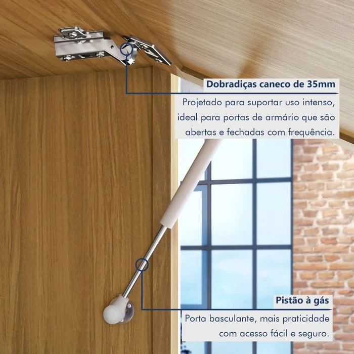 Cozinha Completa Imperatriz 5 Peças Ripado 100% Mdf Freijó/Off White - Nesher