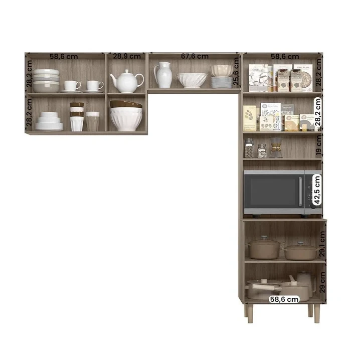 Armario de Cozinha Lemon com 8 Portas