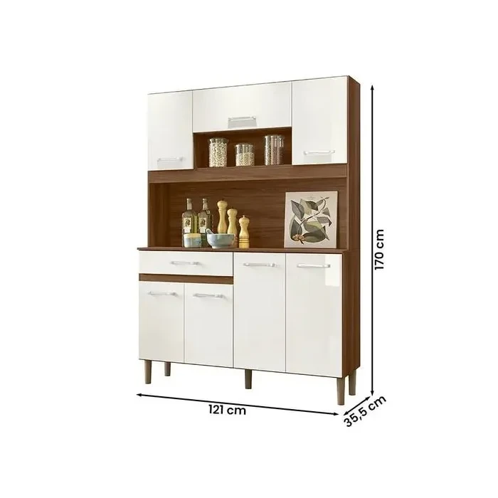Kit Cozinha Magazin 120 cm 7 Portas 1 Gaveta - Nicioli