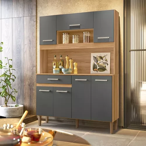 Kit Cozinha Magazin 120 cm 7 Portas 1 Gaveta - Nicioli