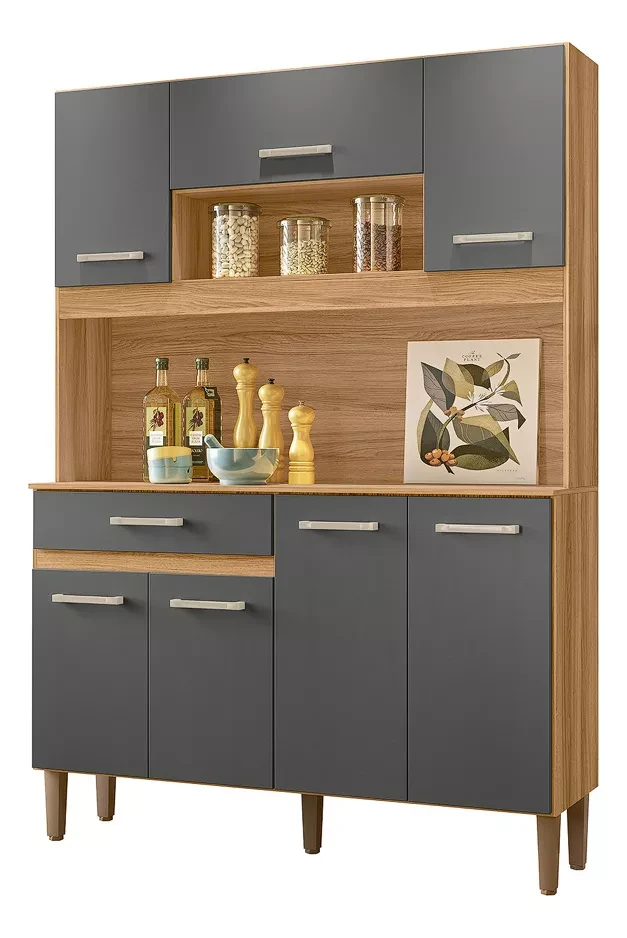 Kit Cozinha Magazin 120 cm 7 Portas 1 Gaveta - Nicioli