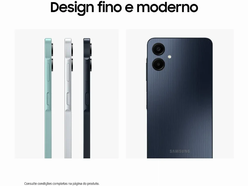 Smartphone Samsung Galaxy A06 Azul Escuro 4G 128GB 4GB RAM Tela 6,7" Processador Octa-Core, Câmera Traseira de 50MP e Selfie de 8MP