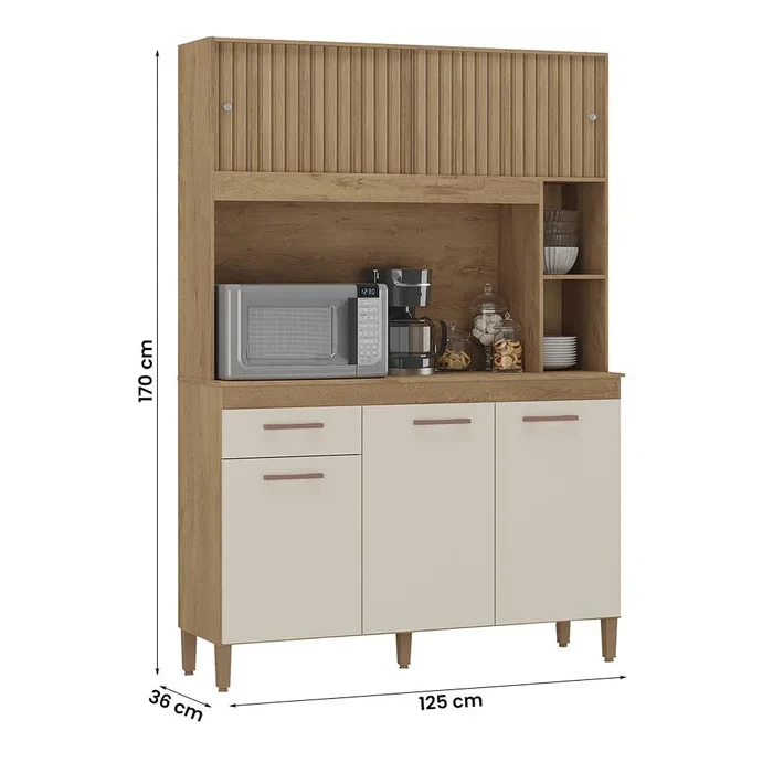 Cozinha Compacta Ceara 5 Portas 1 Gaveta - Atualle