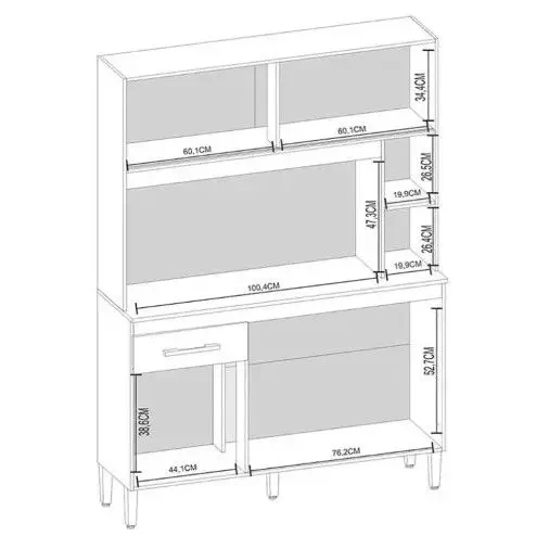 Cozinha Compacta Ceara 5 Portas 1 Gaveta - Atualle