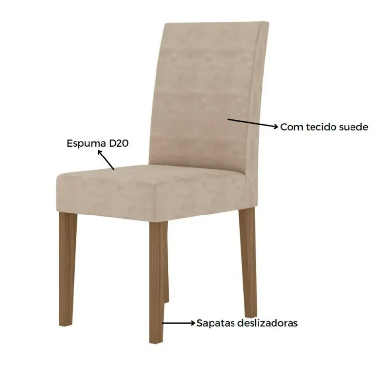 Sala de Jantar/Mesa Retangular Helo 04 Cadeiras Josi S/ Vidro - Poliman