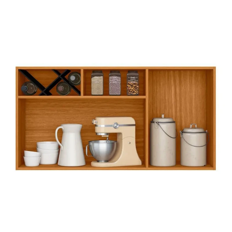 Armário Aéreo 120cm 02 Portas Ravena Nicho Com Adega Poliman