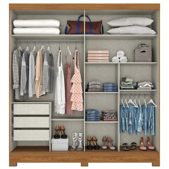 Guarda-Roupa/Roupeiro 2 Portas 3 Gavetas B352 - Briz